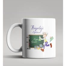 Kişiye Özel Biyoloji Öğretmeni Tasarımlı Beyaz Renk Kupa Bardak 4