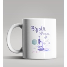 Kişiye Özel Biyoloji Öğretmeni Tasarımlı Beyaz Renk Kupa Bardak 3