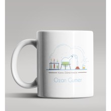 Kişiye Özel Kimya Öğretmeni Temalı Beyaz Renk Kupa Bardak 6