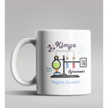 Kişiye Özel Kimya Öğretmeni Tasarım Beyaz Renk Kupa Bardak 9