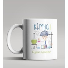 Kişiye Özel Kimya Öğretmeni Tasarım Beyaz Renk Kupa Bardak 6