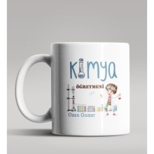 Kişiye Özel Kimya Öğretmeni Tasarım Beyaz Renk Kupa Bardak 5