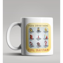 Kişiye Özel Fizik Öğretmeni Tasarımlı Beyaz Renk Kupa Bardak 4