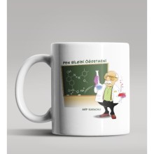 Kişiye Özel Fen Bilgisi Öğretmeni Tasarımlı Beyaz Renk Kupa