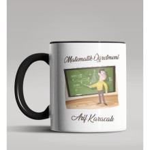 Kişiye Özel Matematik Öğretmeni Tasarımlı Siyah Renk Kupa 2