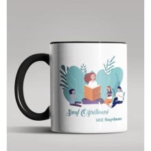 Kişiye Özel Sınıf Öğretmeni Tasarımlı Siyah Renk Kupa Bardak 5