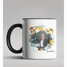 Kişiye Özel Öğretmenler Günü Fotoğraflı Temalı Siyah Renk Kupa