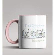 Kişiye Özel Fizik Öğretmeni Tasarımlı Pembe Renk Kupa Bardak 3
