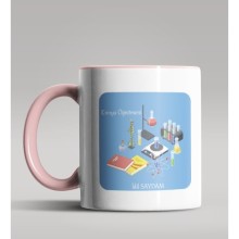 Kişiye Özel Kimya Öğretmeni Tasarım Pembe Renk Kupa Bardak