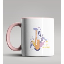 Kişiye Özel Kimya Öğretmeni Tasarımlı Pembe Renk Kupa Bardak 8