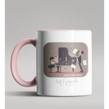 Kişiye Özel Müzik Eğitmeni Tasarımlı Pembe Renk Kupa Bardak
