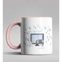 Kişiye Özel Matematik Öğretmeni Tasarımlı Pembe Renk Kupa 6