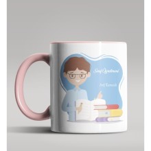 Kişiye Özel Sınıf Öğretmeni Tasarımlı Pembe Renk Kupa Bardak 6