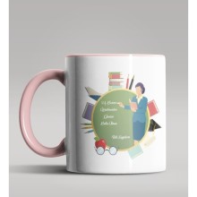 Kişiye Özel 24 Kasım Tasarımlı Pembe Renk Kupa Bardak