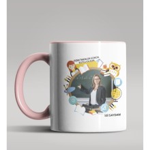 Kişiye Özel Öğretmenler Günü Fotoğraflı Temalı Pembe Renk Kupa