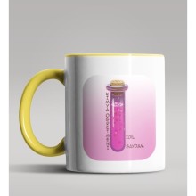 Kişiye Özel Kimya Öğretmeni Tasarımlı Sarı Renk Kupa Bardak 3