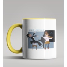 Kişiye Özel Müzik Öğretmeni Tasarımlı Sarı Renk Kupa Bardak 3