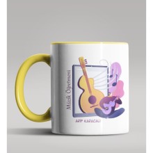 Kişiye Özel Müzik Öğretmeni Tasarımlı Sarı Renk Kupa Bardak
