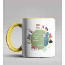 Kişiye Özel 24 Kasım Tasarımlı Sarı Renk Kupa Bardak