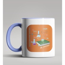 Kişiye Özel Kimya Öğretmeni Tasarımlı Mavi Renk Kupa Bardak 6