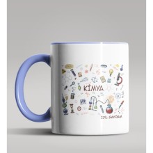 Kişiye Özel Kimya Öğretmeni Tasarımlı Mavi Renk Kupa Bardak 2