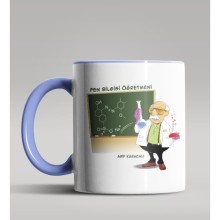 Kişiye Özel Fen Bilgisi Öğretmeni Tasarımlı Mavi Renk Kupa