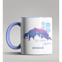 Kişiye Özel Din Kültürü Öğretmeni Tasarımlı Mavi Renk Kupa