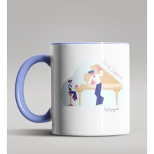 Kişiye Özel Müzik Eğitmeni Tasarımlı Mavi Renk Kupa Bardak 2