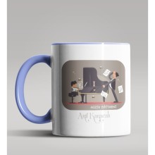 Kişiye Özel Müzik Eğitmeni Tasarımlı Mavi Renk Kupa Bardak