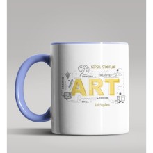 Kişiye Özel Görsel Sanatlar Öğretmeni Tasarımlı Mavi Renk Kupa