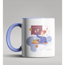 Kişiye Özel Matematik Öğretmeni Tasarımlı Mavi Renk Kupa 7