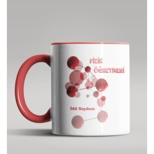 Kişiye Özel Fizik Öğretmeni Tasarımlı Kırmızı Kupa Bardak 6