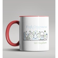 Kişiye Özel Fizik Öğretmeni Tasarımlı Kırmızı Kupa Bardak 3