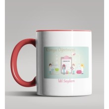 Kişiye Özel Kimya Öğretmeni Tasarım Kırmızı Kupa Bardak 2