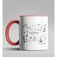 Kişiye Özel Kimya Öğretmeni Tasarımlı Kırmızı Kupa Bardak 2