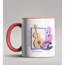 Kişiye Özel Müzik Öğretmeni Tasarımlı Kırmızı Kupa Bardak