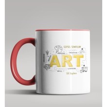 Kişiye Özel Görsel Sanatlar Öğretmeni Tasarımlı Kırmızı Kupa