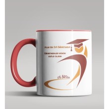 Kişiye Özel Yılın En İyi Öğretmeni Tasarımlı Kırmızı Kupa