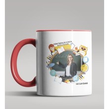 Kişiye Özel Öğretmenler Günü Fotoğraflı Temalı Kırmızı Kupa