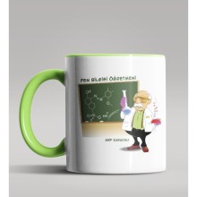 Kişiye Özel Fen Bilgisi Öğretmeni Tasarımlı Yeşil Kupa