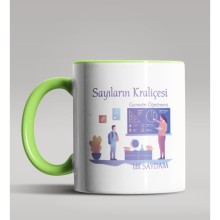 Kişiye Özel Sayıların Kraliçesi Tasarımlı Yeşil Kupa Bardak