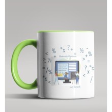Kişiye Özel Matematik Öğretmeni Tasarımlı Yeşil Kupa 6