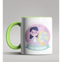 Kişiye Özel Sınıf Öğretmeni Tasarımlı Yeşil Kupa Bardak 3