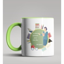 Kişiye Özel 24 Kasım Tasarımlı Yeşil Kupa Bardak