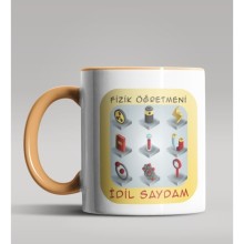 Kişiye Özel Fizik Öğretmeni Tasarımlı Turuncu Kupa Bardak 4