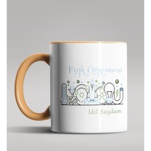 Kişiye Özel Fizik Öğretmeni Tasarımlı Turuncu Kupa Bardak 3