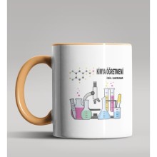 Kişiye Özel Kimya Öğretmeni Tasarımlı Turuncu Kupa Bardak 7