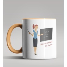 Kişiye Özel Matematik Öğretmeni Tasarımlı Turuncu Kupa 3
