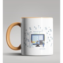 Kişiye Özel Matematik Öğretmeni Tasarımlı Turuncu Kupa 6