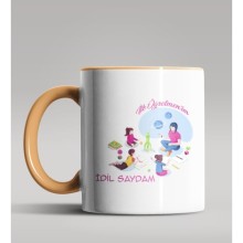 Kişiye Özel İlk Öğretmenim Tasarımlı Turuncu Kupa Bardak